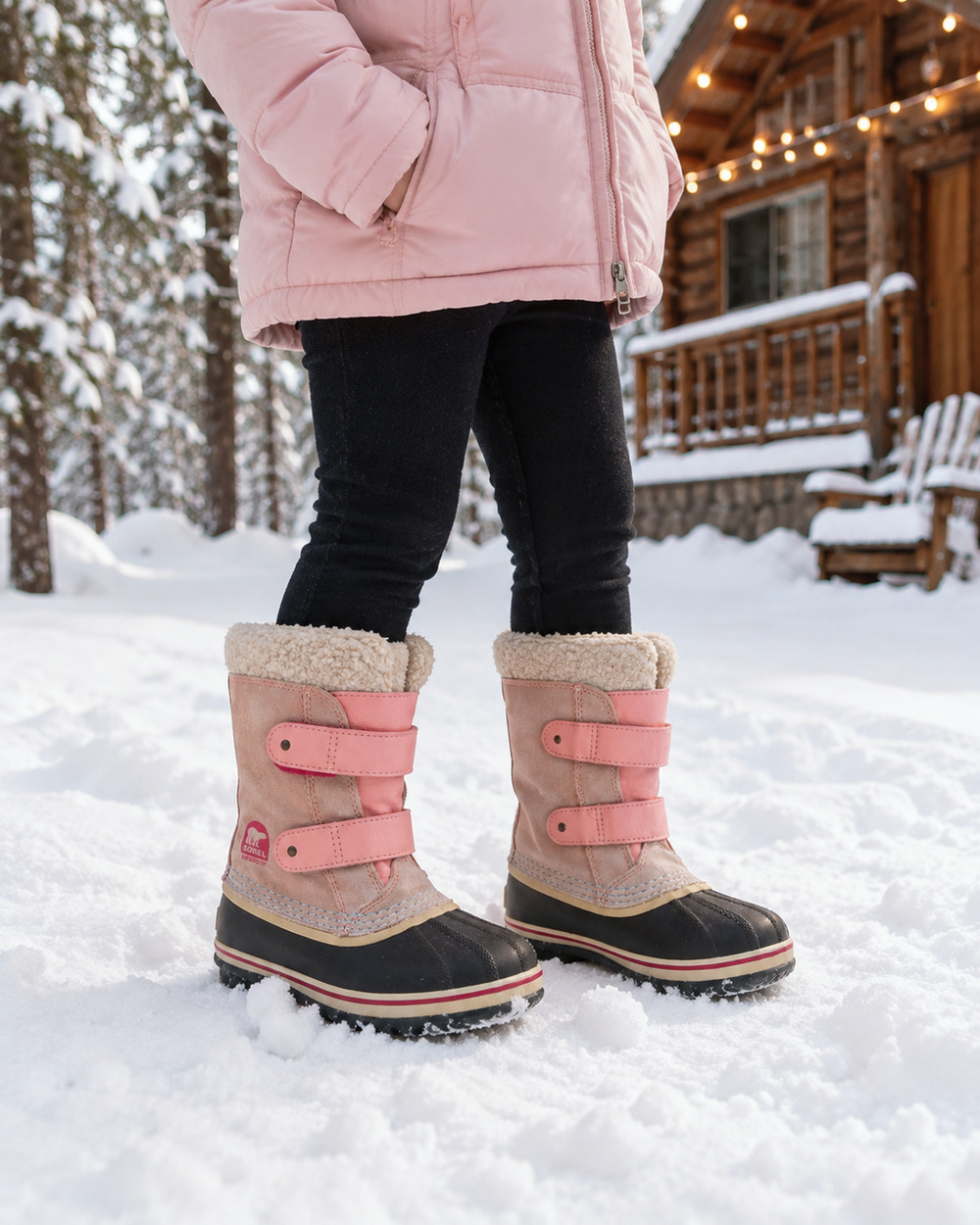 SOREL 1964 Pac Strap Girl's Size 13 Pink Waterproof Winter Snow Boots Suede